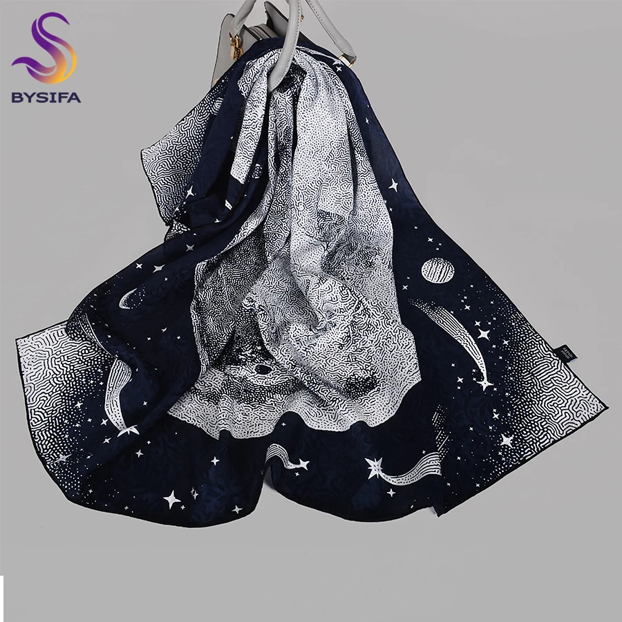 BYSIFA| New Black Hot Air Ballon Design 100% Silk Shawl Scarf Hijab Brand Fall Winter Sambo Natural Silk Scarves Wraps 110*110CM