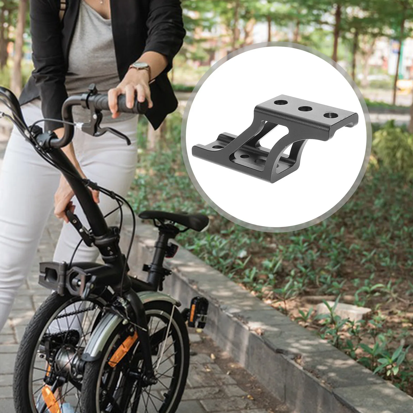 

Pig Nose Conversion Seat Bicycle Front Bag Carrier Block Extender Front Bag Extension Bracket Folding Bike Comfortable Riding