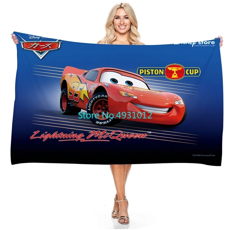 Anime 3D Cars Lightning McQueen Shower Beach Towels Bath Towel Microfiber Washcloth 70cmx140cm 3D Printed Baby Child Kids Gift