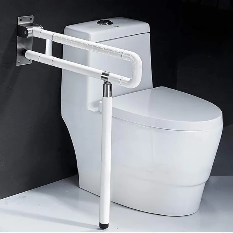 Foldable Toilet Grab Bar 304 Stainless Steel Shower Handrails Anti Slip Bathroom Seat Support Bar Flip-Up Bathtub Grab Arm