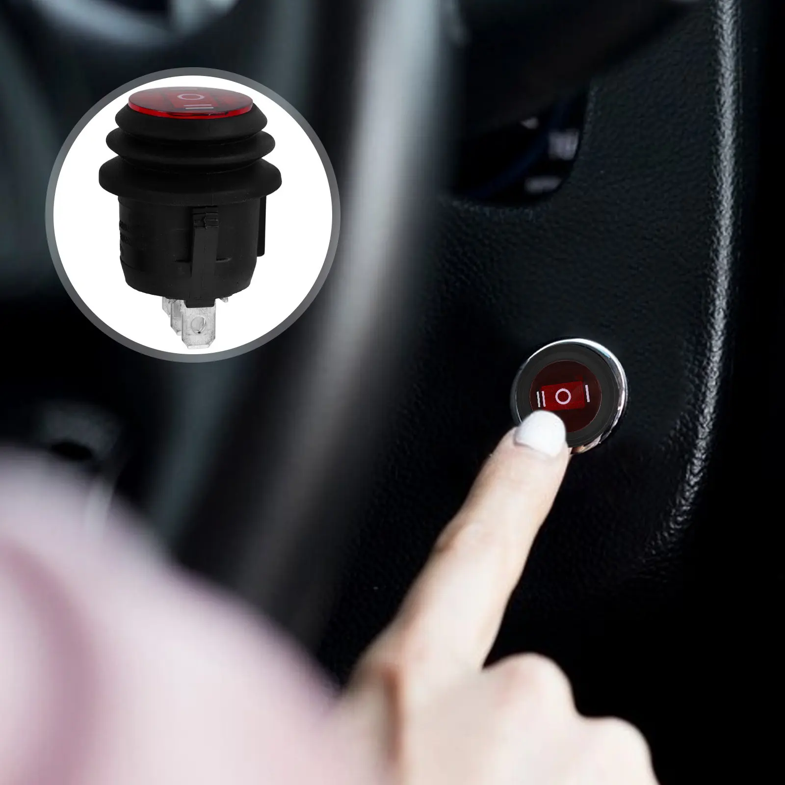 

Round Spdt Rocker Switch 6A 250V 3 Pin Waterproof on Off on Toggle for Vehicle Boat Auto Electrical Control Panel