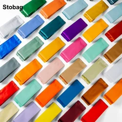 StoBag 100pcs Colorful Long Aluminum Foil Packaging Bag Small Plastic Sealing for Coffee Tea Powder Storage Pouches Portable