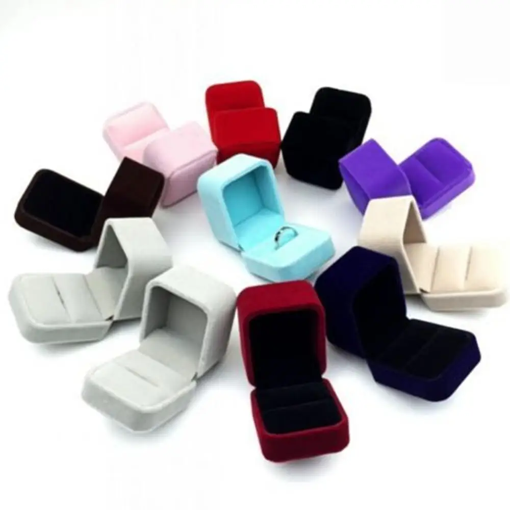 Velvet Jewelry Box Ring Holder Gift Packaging Marriage Storage Organizer Earring Display Wedding Wholesale Small Businesses Hot