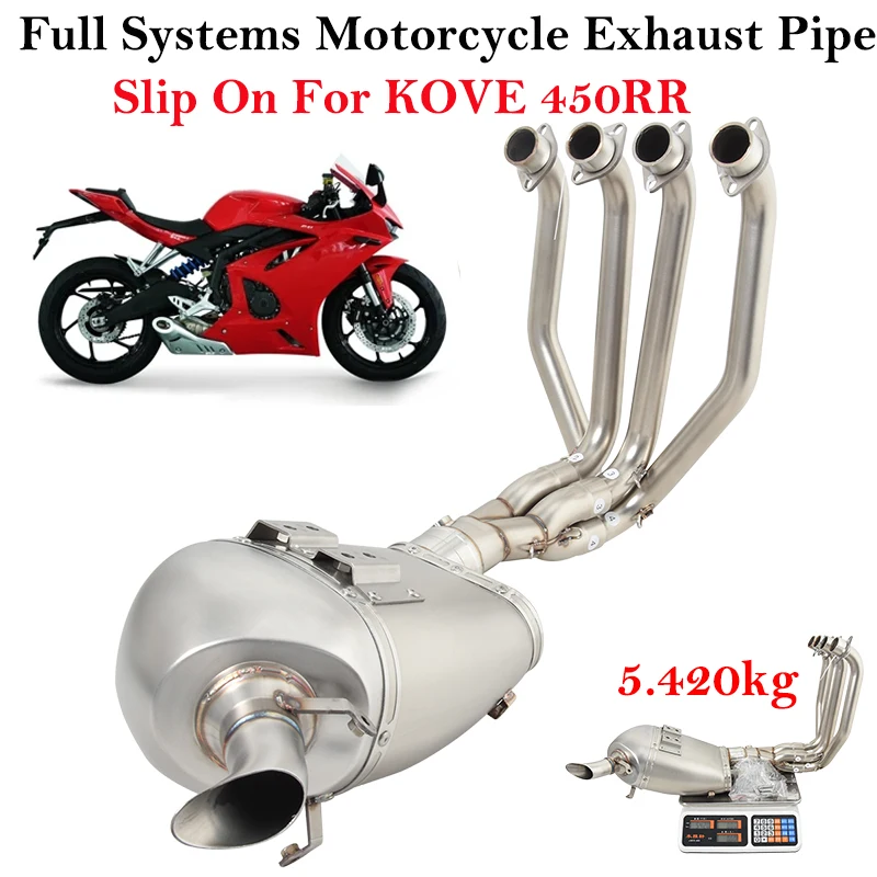 

Full Systems For KOVE 450RR 2023 2024 Motorcycle Exhaust Front Mid Link Pipe Silencer Escape Carbon Fiber Tail Muffler DB Killer