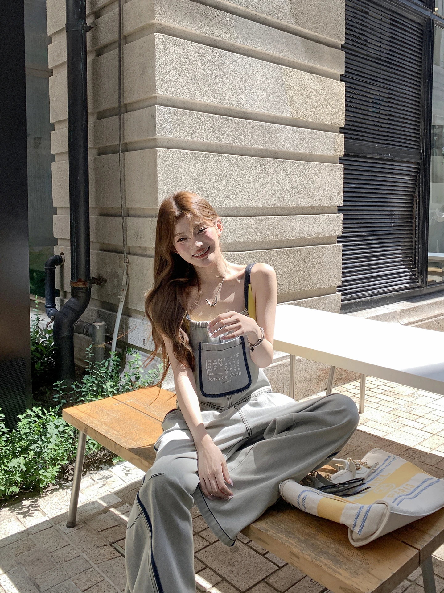 

Aviva on Earth Американские джинсовые комбинезоны с талией в стиле ретро, женские летние тонкие дизайнерские свободные повседневные рабочие брюки, прямые брюки