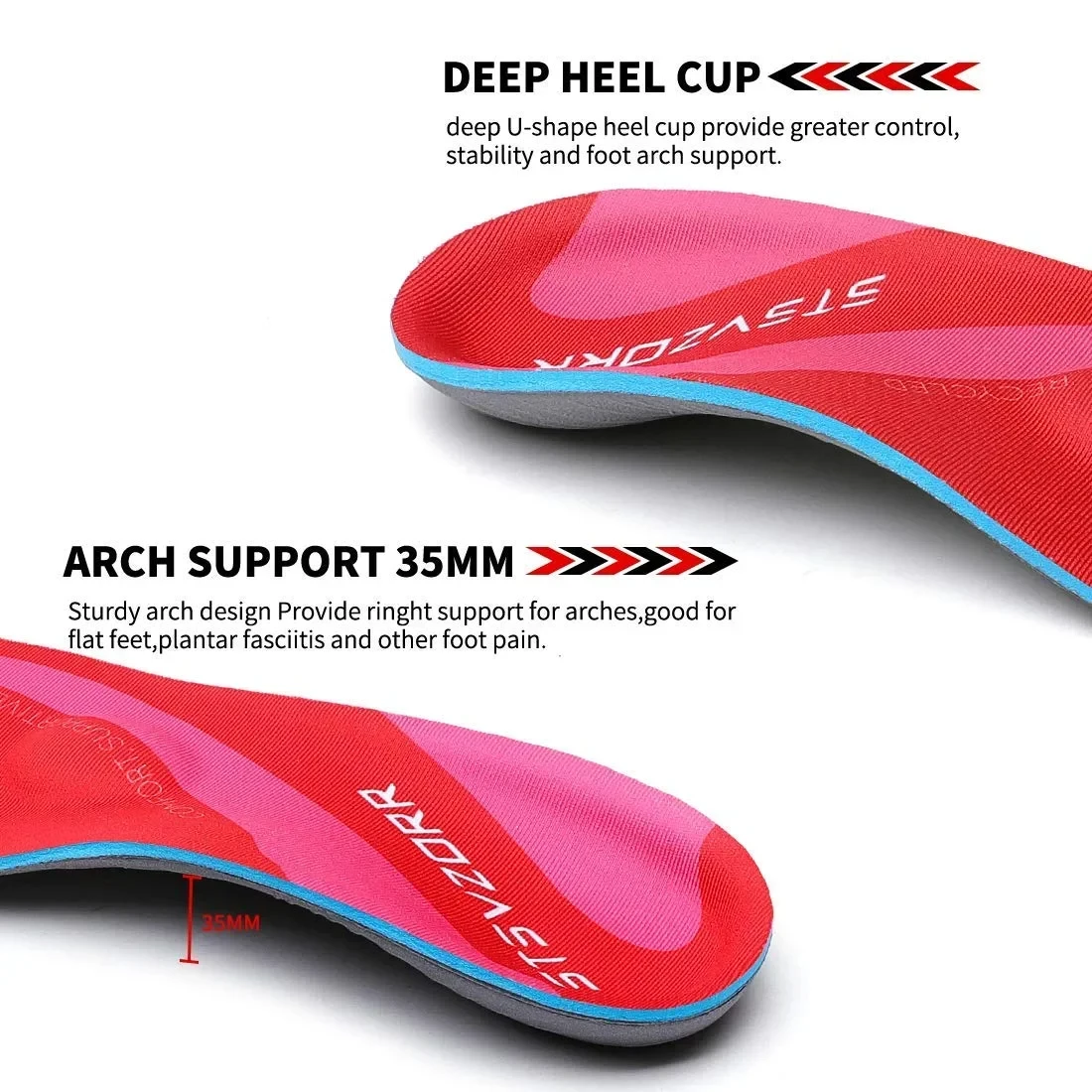 Plantarfasziiti Medium Arch Support Insert Relief Plattfüße Fersenschmerzen Orthesen Overpronation Bequeme Schuhe Einlegesohle