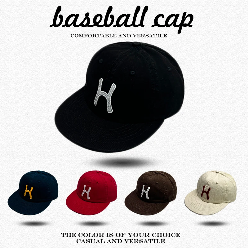 Sunshade Niche Versatile Simple Peaked Caps Retro Fashion Personal Casual New Men Women Flat Eave Patch H Letter Baseball Hats