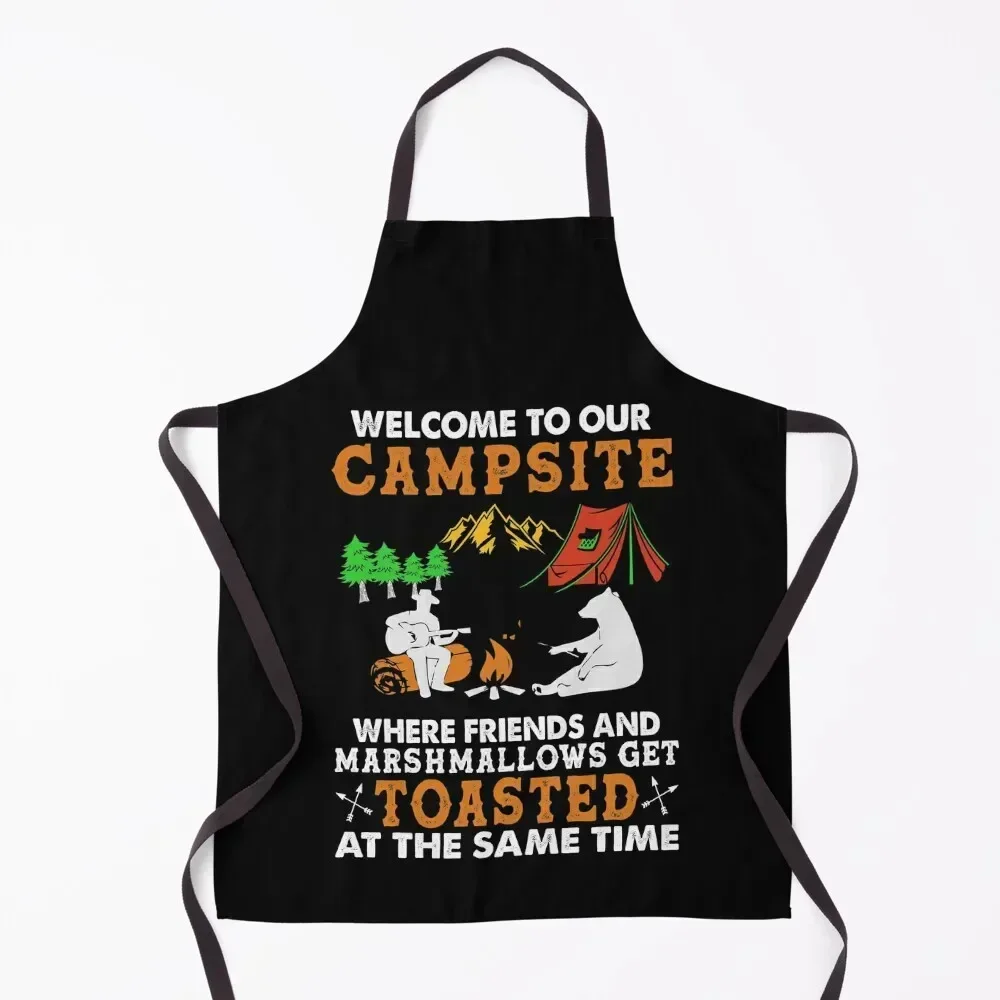 

Funny Camping Apron Kitchen And Household Goods Chef Uniform Women cooks clothes kitchen and home Apron