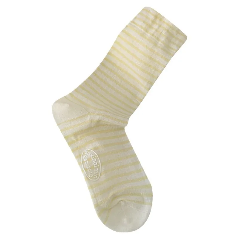 6 أزواج الربيع شفاء مخطط كريم الملونة المرأة منتصف جوارب أنبوبية عادية مريحة تنوعا تنفس الجوارب النسائية 2026