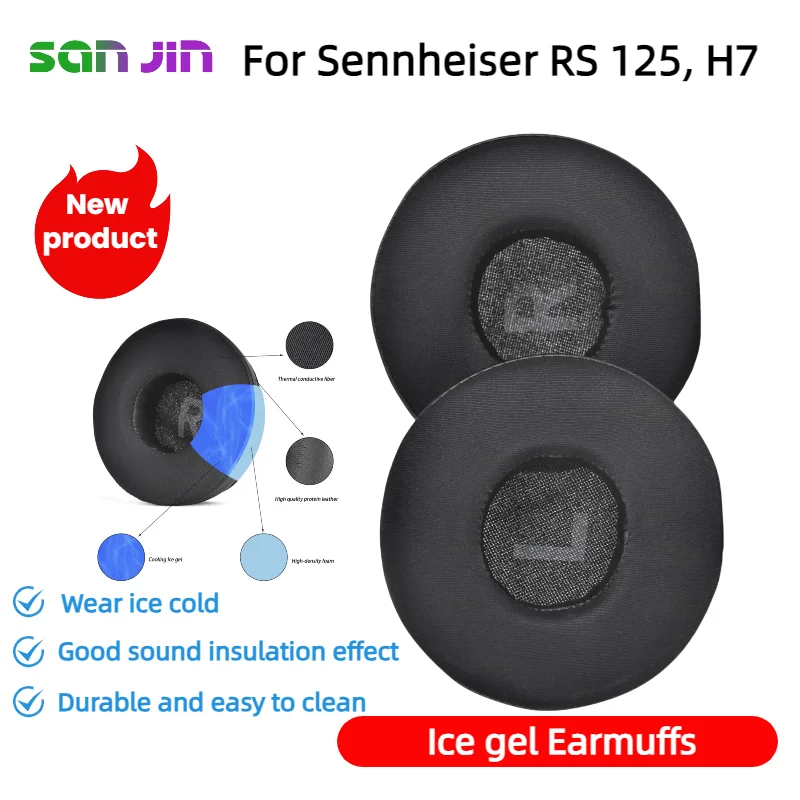 

SANJIN New Arrivals Replacement Soft Foam Ear Cushions Cooling Gel Ear Pads for Sennheiser HD25 / HD25SP/ PC150 Headphones