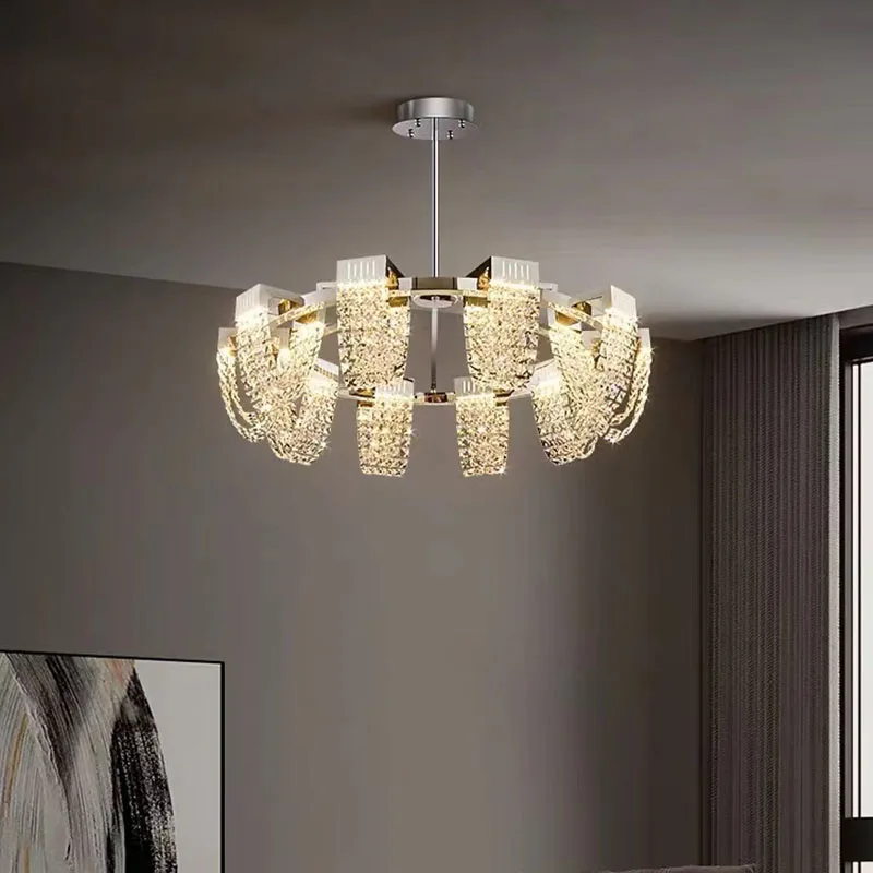 Imagem -02 - Decoração para Casaluzes Pendentes Lustre de Cristal Luxuoso para Sala de Estar Luminária Pendente para Quarto Luz de Teto Iluminação Interna