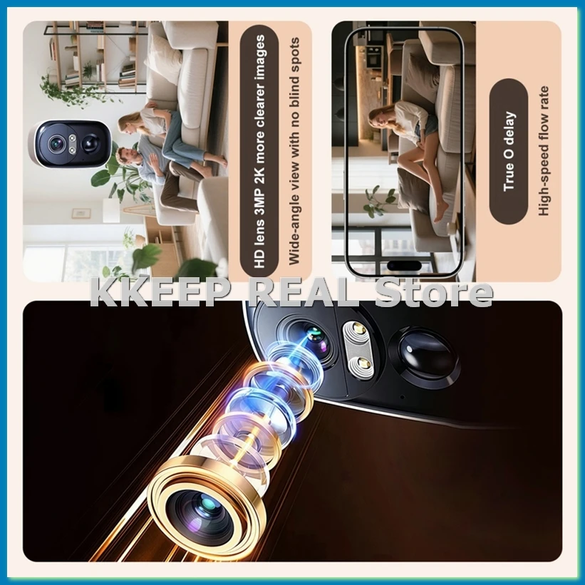 

3MP Free Battery Camera Smart Life Security Surveillance Camera Humanoid Motion Detection Long Time Standby Monitor-A79U