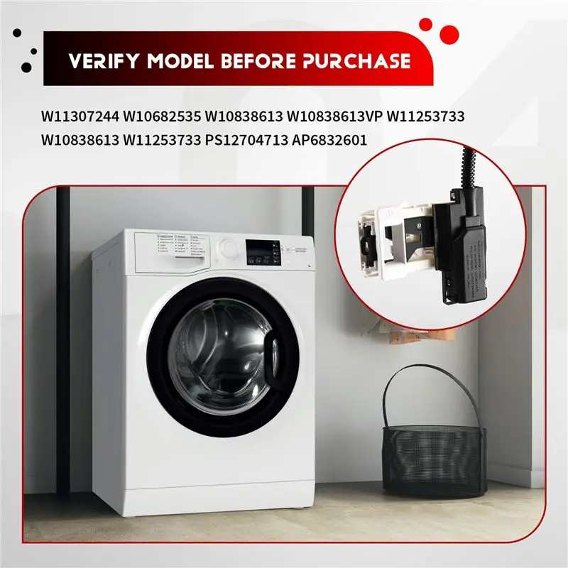 Gen Basic W11307244 W10682535 Washer Lid Lock Switch W/ Accessories For Whirlpool,Washing Machine Lid Door Latch Assembly