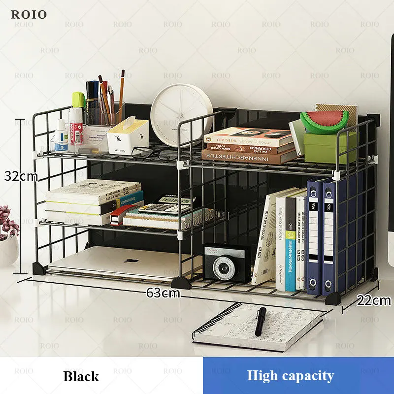 Estante de hierro Simple para libros, estantería de almacenamiento para mesa de dormitorio de estudiantes, oficina en casa, ahorro de espacio,