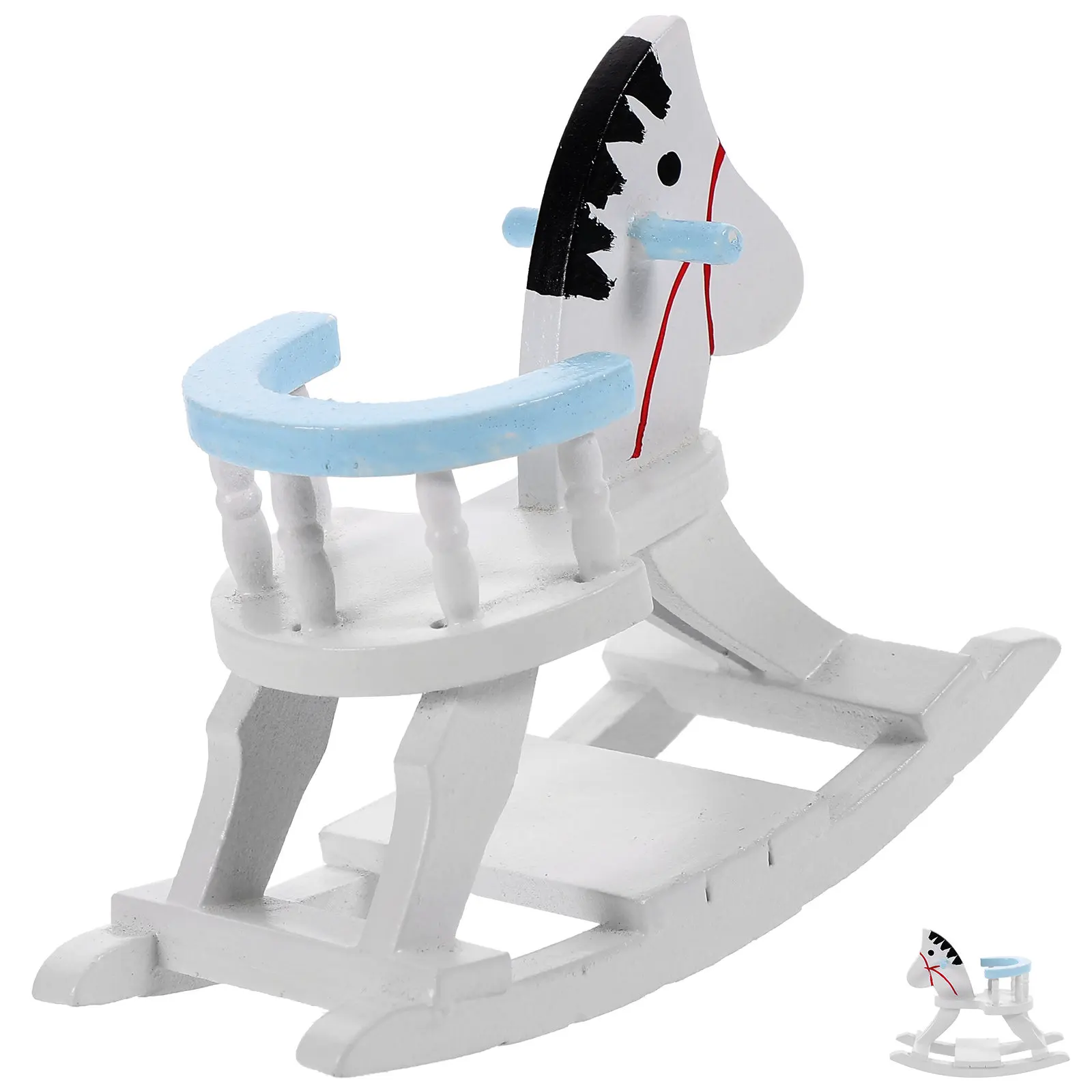 

1 12 Miniature Rocking Chair House Furniture Accessory Wooden Rocking-Horse Ornament Mini House Decoration Scene