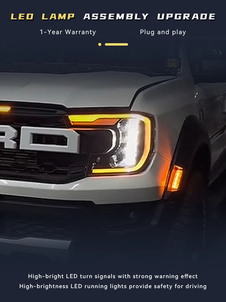 

Car Accessories For Ford Ranger T9 2021-2023 Front Light DRL Head Lamp LED Projector Lens Headlights Vehicles Automatic Tools