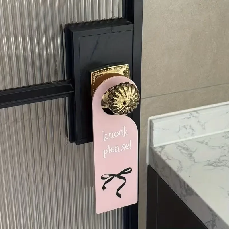 1pc Pink Bow Acrylic Hanging Sign with 
