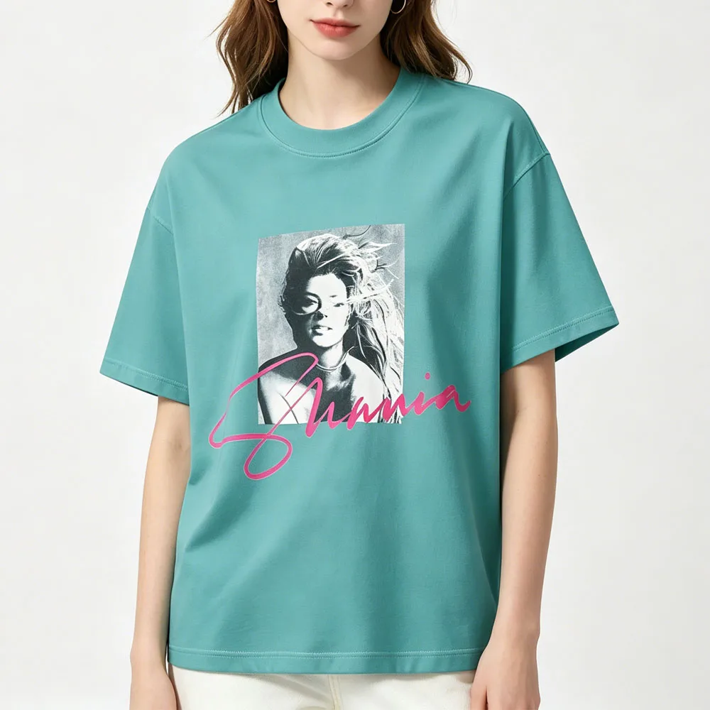 Camiseta Shania Twain com Estampa Gráfica 3D Little Miss Twain, Blusa Casual de Manga Curta Unissex, Moda Streetwear Y2K, Adulto, Verão 2026, Nova