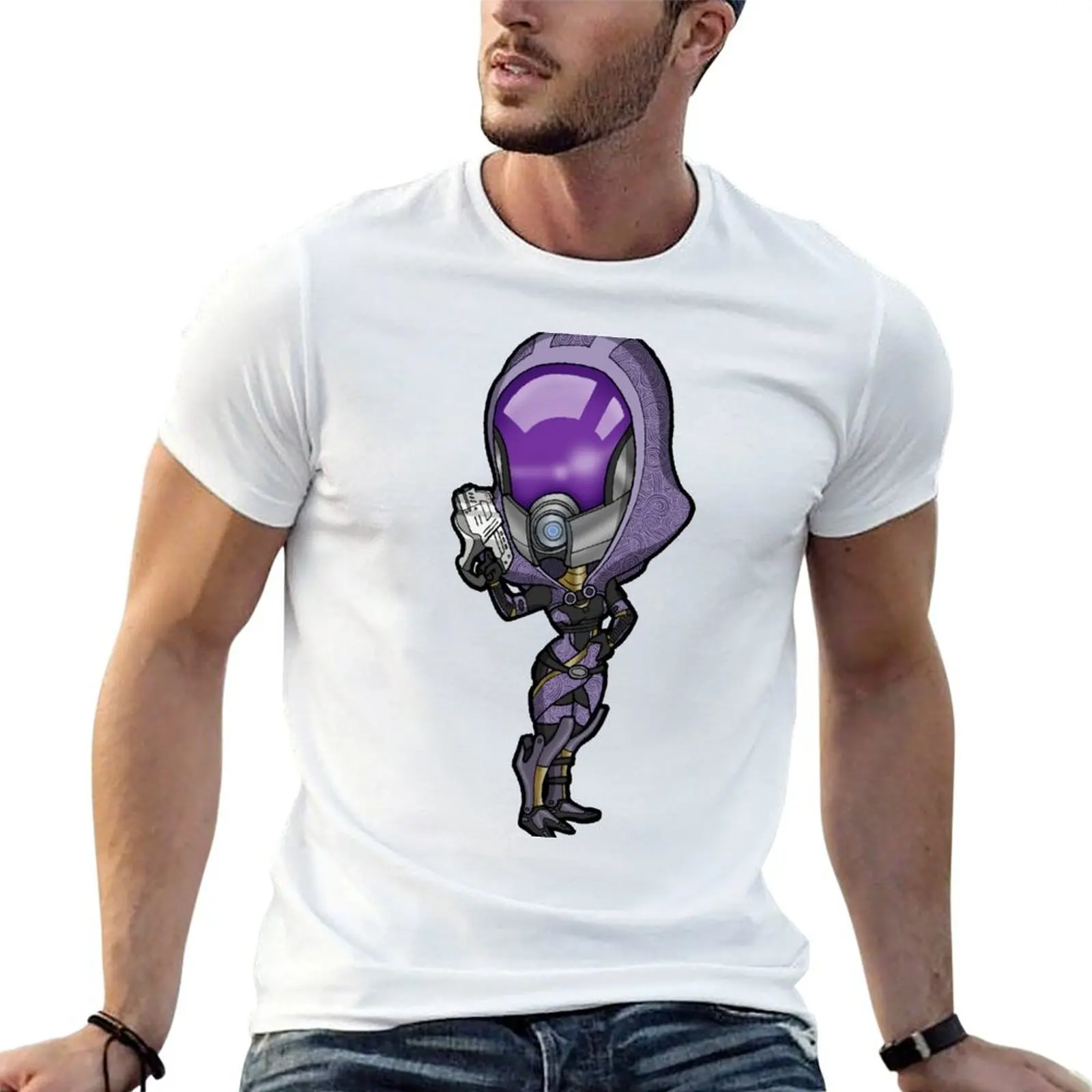 Mass Effect - Tali'Zorah nar Rayya Quarian with Pistol Chibi Sticker T-Shirt
