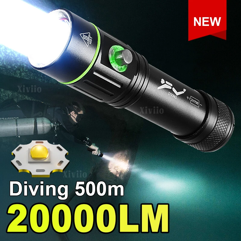 

20000LM Профессиональный светодиодный фонарик для дайвинга Мощный фонарь для дайвинга Лампа для дайвинга IPX8 Мощный фонарь для дайвинга L2
