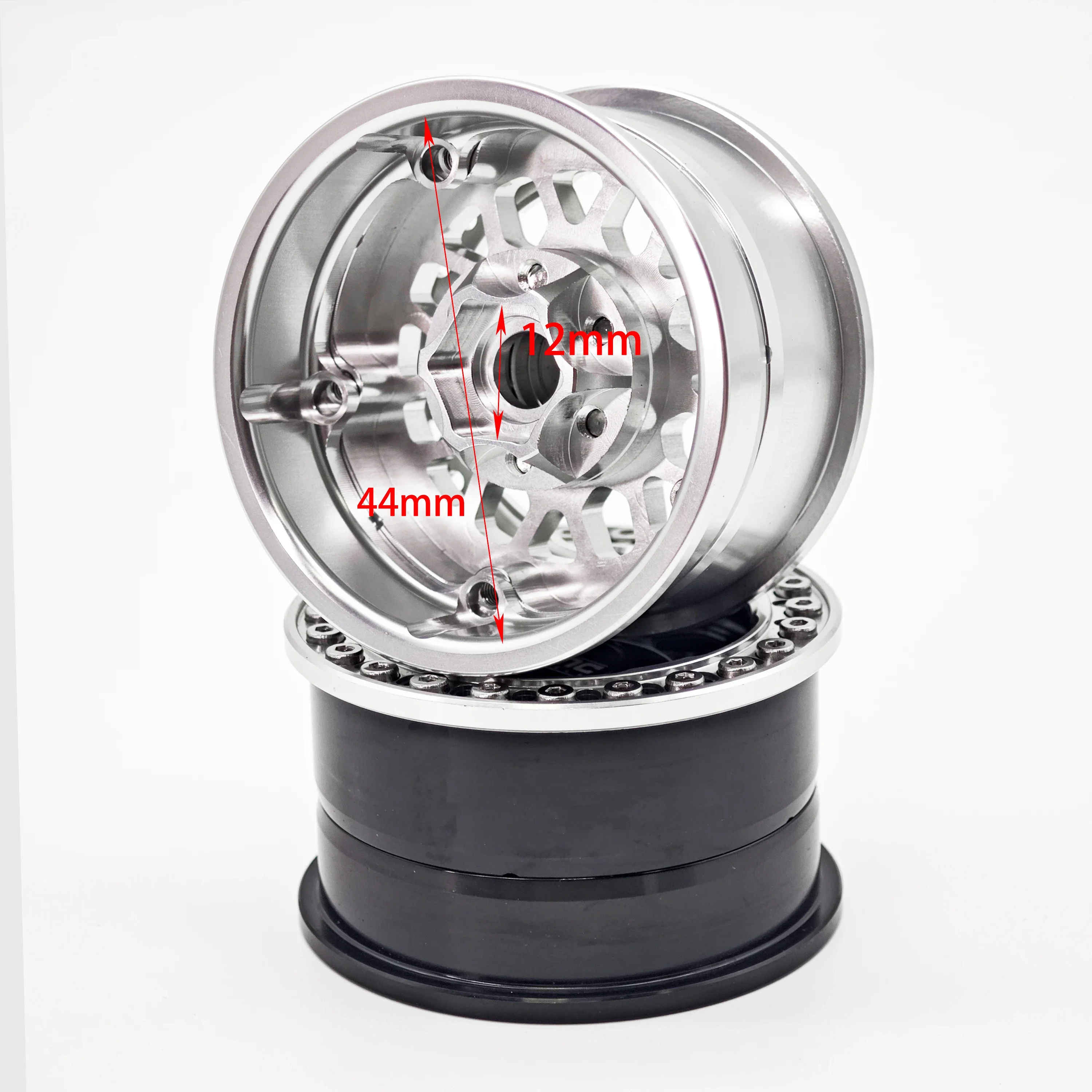 KMC 1.9 Inch Beadlock Aluminum Alloy Wheel Hub for 1/10 RCSCX10 TRX4 D90 MK07 Crawler Car Upgrade Parts