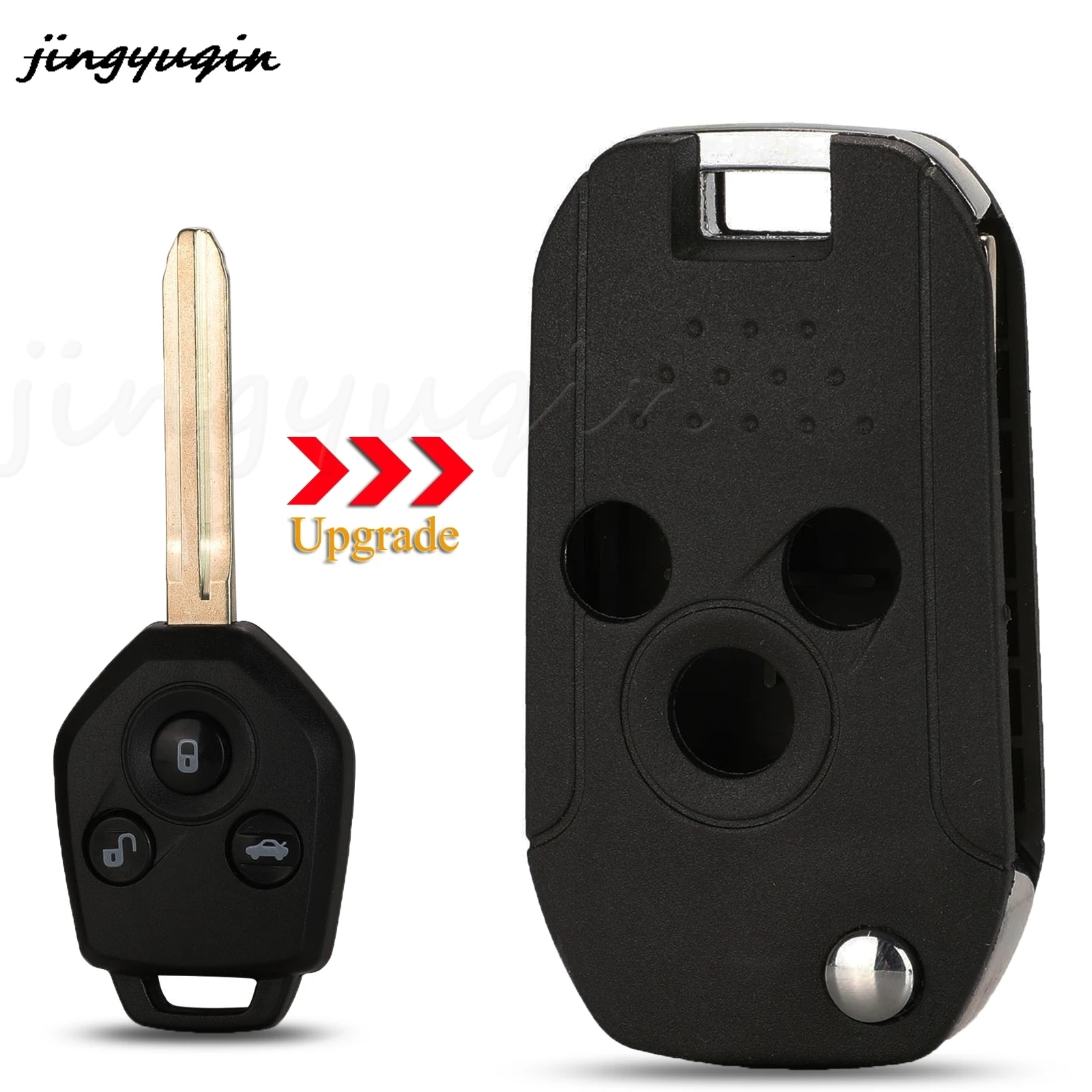 jingyuqin 3 Buttons Replacement Modified Flip Folding Remote Car Key Shell Case For Subaru Forester XV Legacy Outback