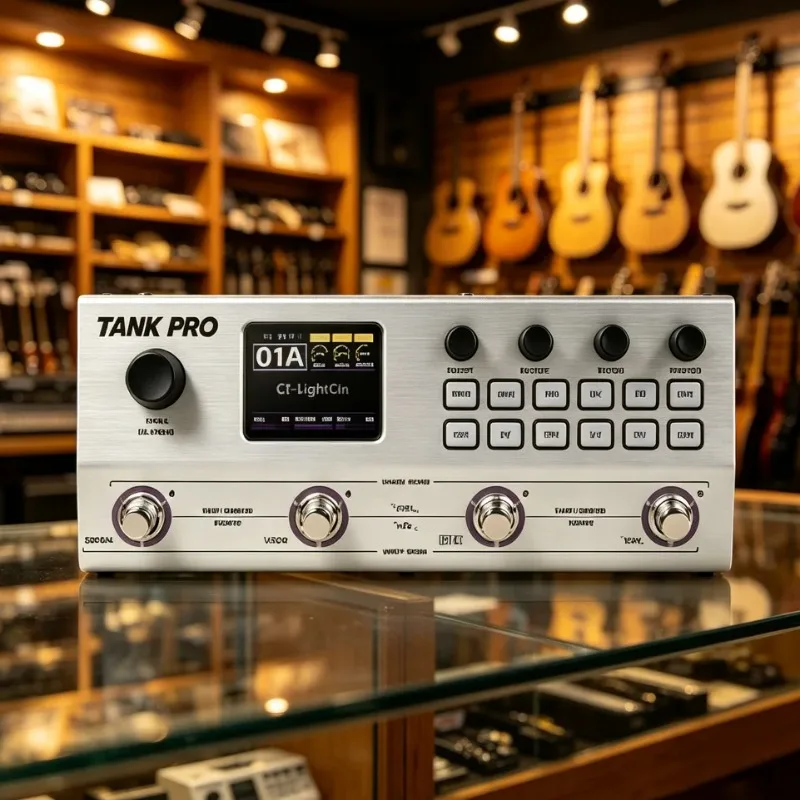 TANK PRO Multi-Effects Guitar Processor Color Display Amp Sim IR Cab Looper Drum Machine Reverb Delay for Electric Guitar Studio