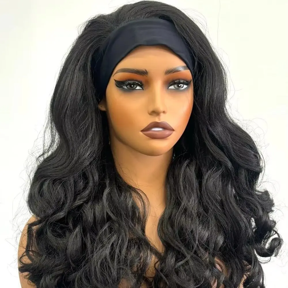 

40 42 Inch 200 Density Headband Wig Body Wave Brazilian Human Hair Wig Without Glue Full Machine Made 200 Density Wigs