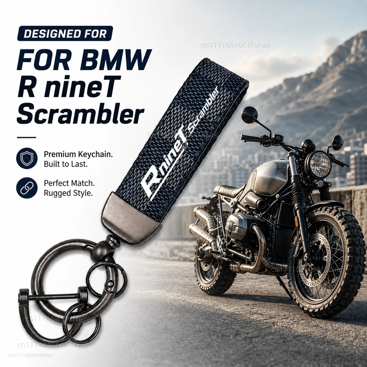 

For BMW R nineT Scrambler 2016-2026 Motorcycle Keychain Leather Key Ring Custom Logo Gift for Rider Men Women Accessories