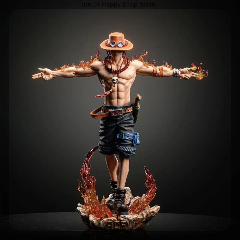 27cm Lx One Piece Ace Spread Arms Cross Anime Figure Model Gk Statue Boys Collection Desktop Decoration Ornament Toys Gifts