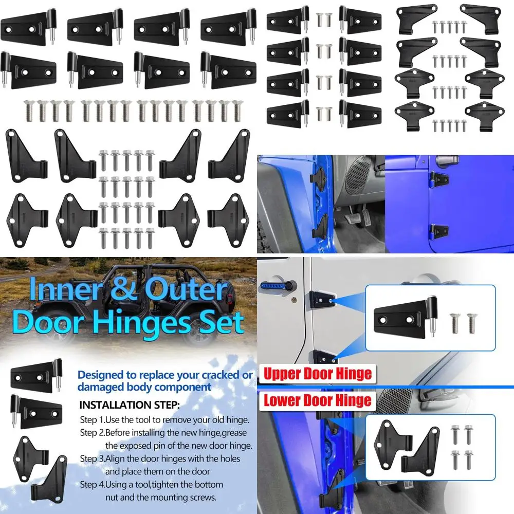 

16-Piece Door Hinge Set for 2007-2018 Jeep Wrangler JK, Suitable for Both Inner and Outer Hinges
