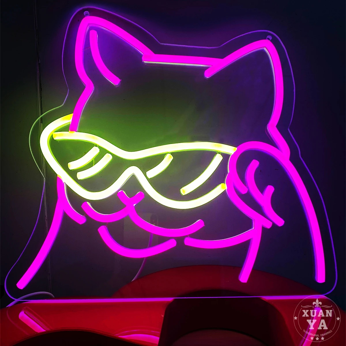 Sinal personalizado Cat Neon LED Light, decoração artística, luz noturna