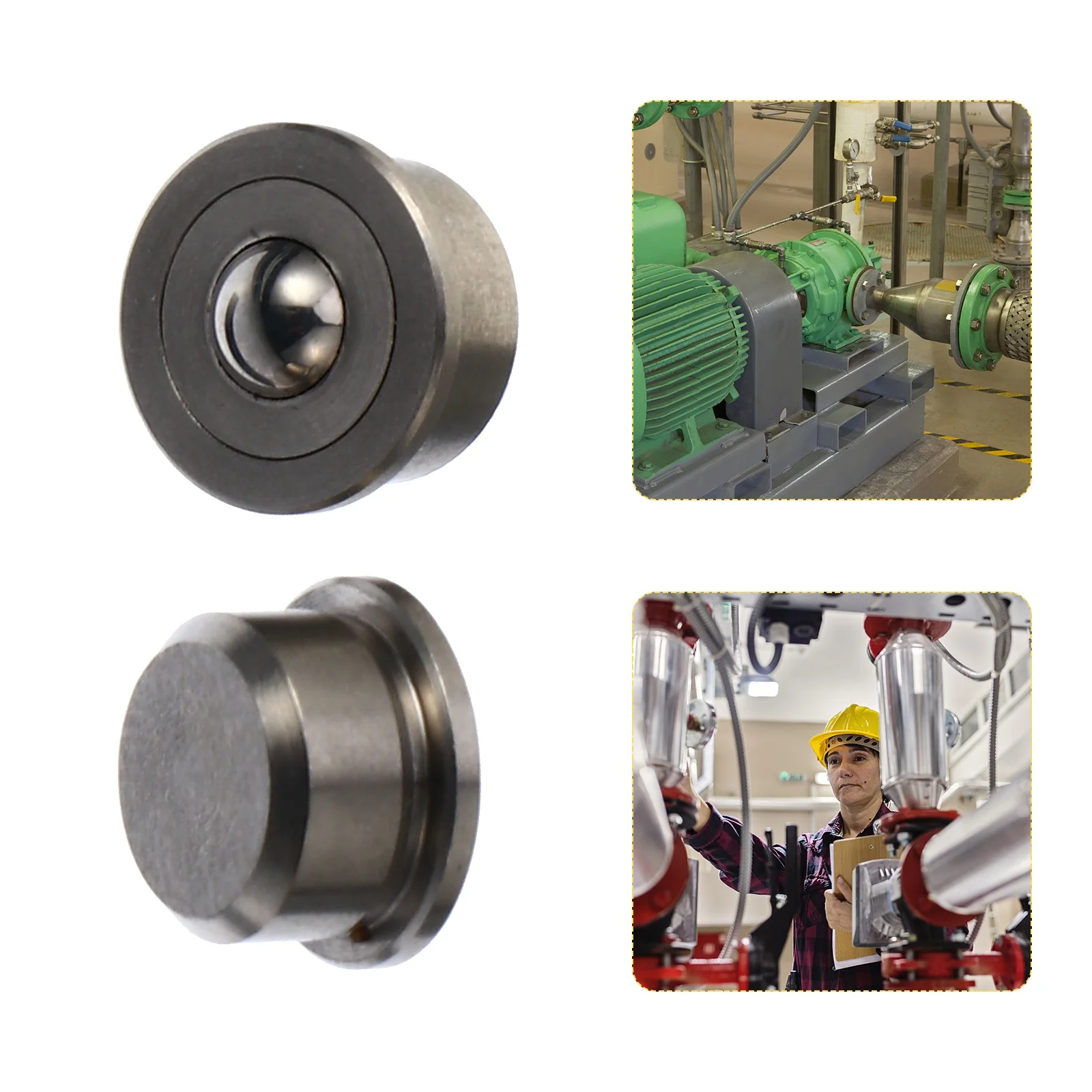 Ball Transfer Units Stainless Steel Roller Bearing Caster Wheel Round Metal Material Screw Mount Heavy Duty Smooth Rotation
