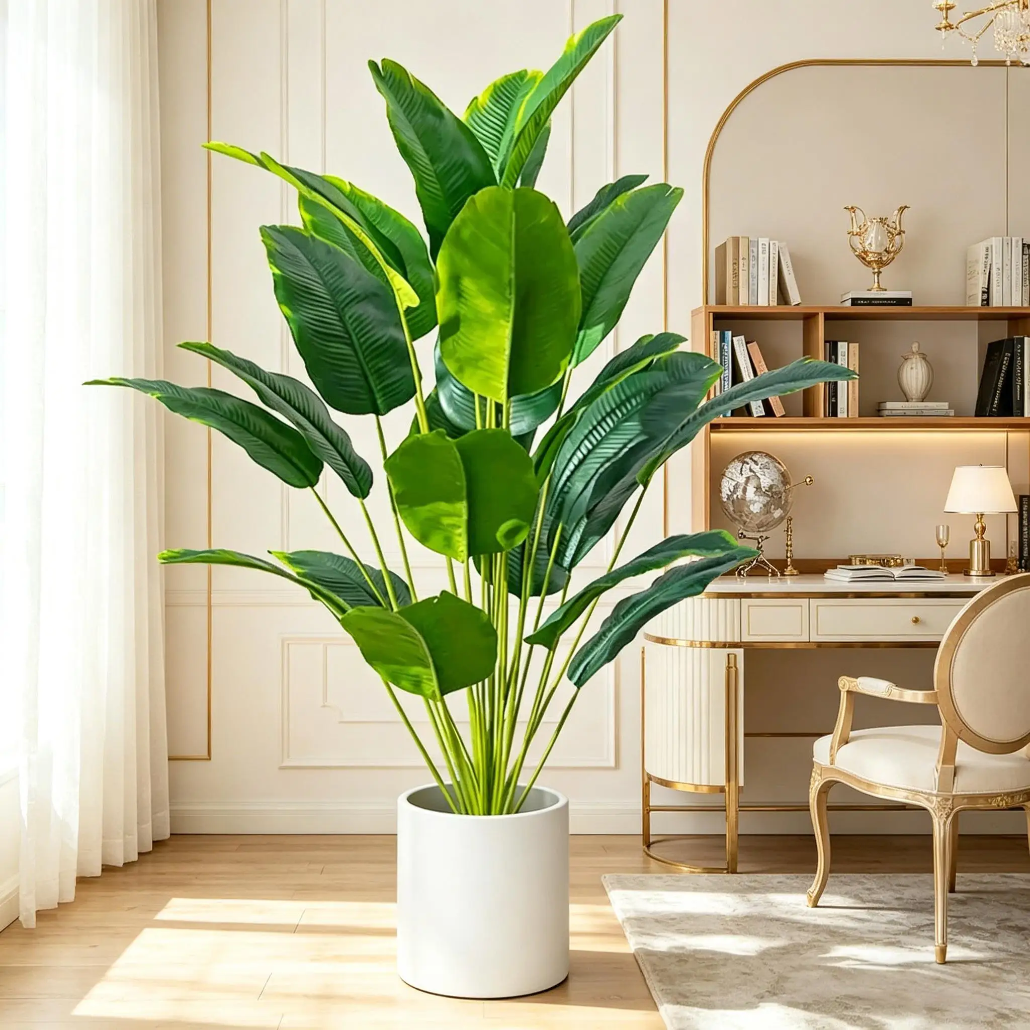 1pc Artificial Plants Large Tropical Palm Tree Fake Banana Plants Leaves Real Touch Plastic Monstera For Home Garden Party Decor