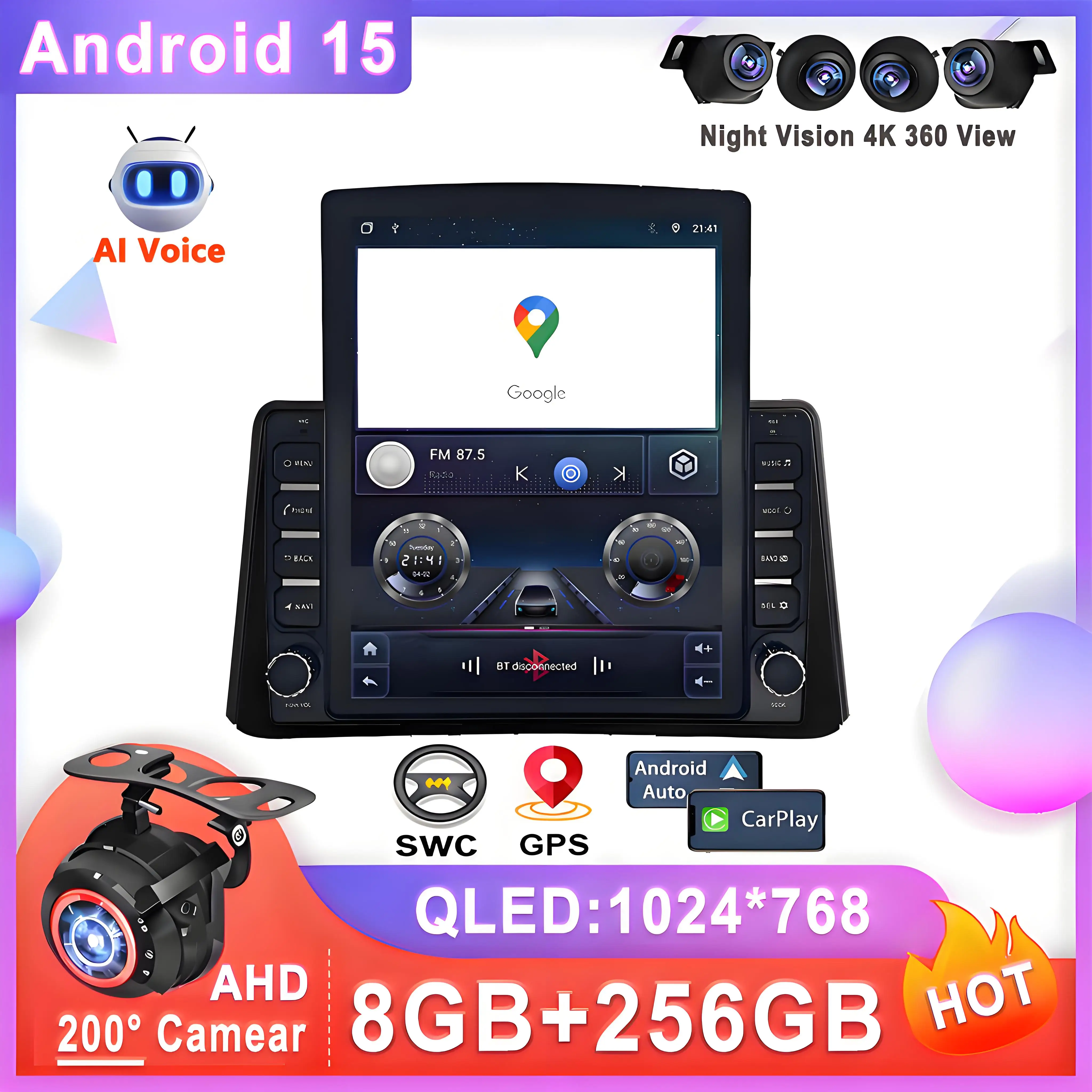 9.7 pouces Android 15 pour Opel Mokka 1 2012 - 2016 Android Auto multimédia Radio stéréo écran tactile Navigation voiture DVD GPS voiture
