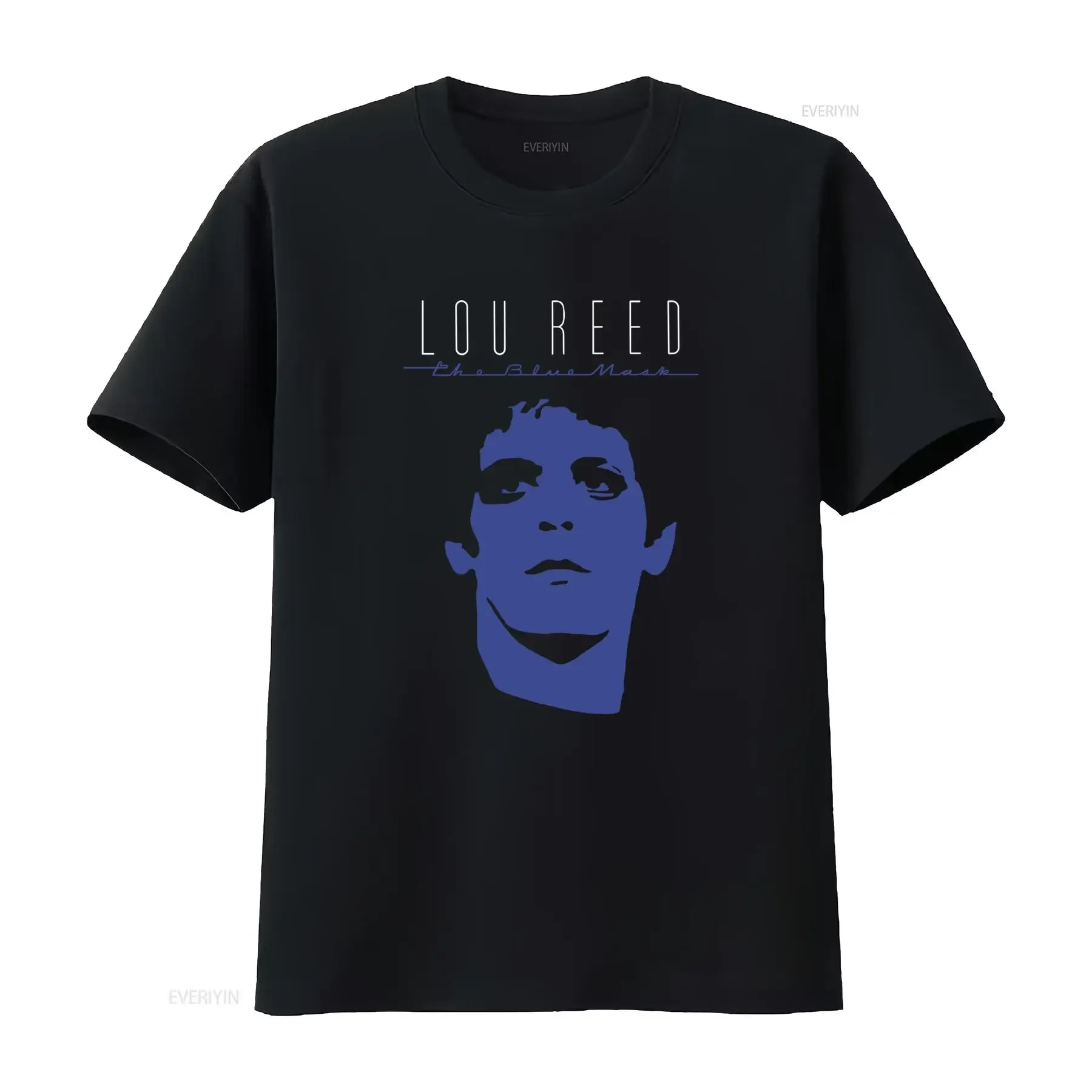Cotton T Shirt Lou Reed The Blue Mask Album Design Print Rock Music Fan vintage Washed Stretched Breathable homme fashion
