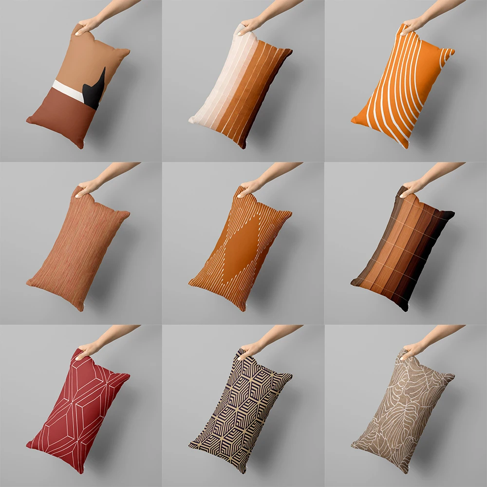 Brown Pattern Long Pillowcase 50x70 Room Sofa Nap Long Hug Pillowcase 40x60cm Home Decoration