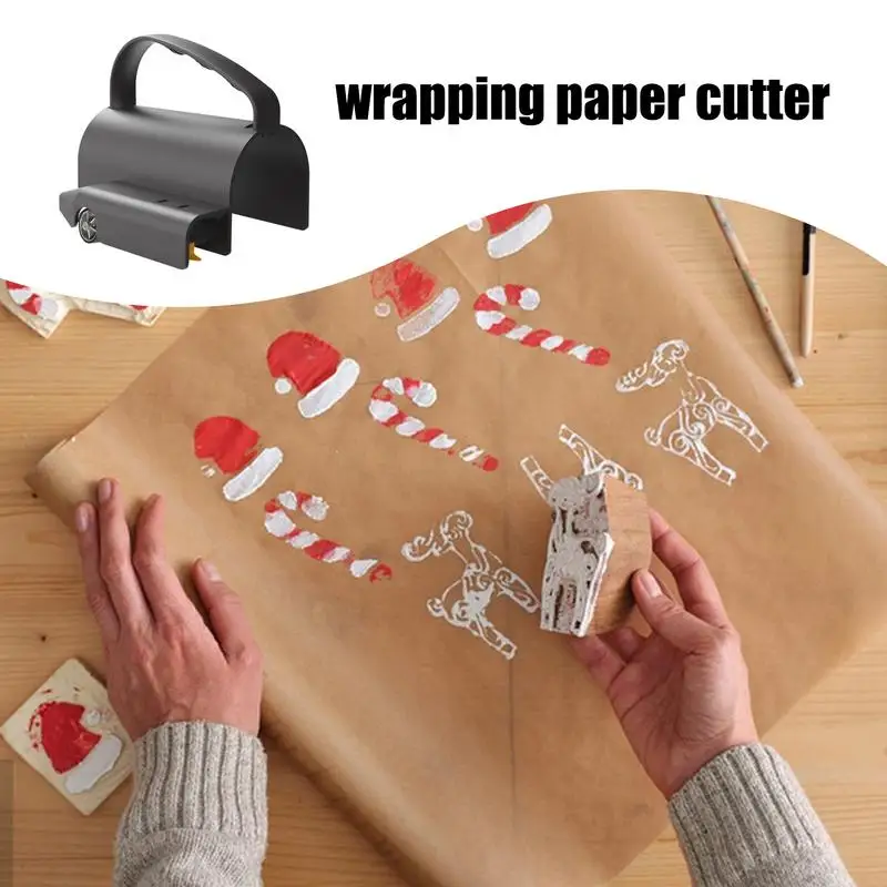 Wrapping Paper Cutter | Birthday Paper Roll Cutter | Holiday Wrapping Paper Cutter with Handle Roll Sliding Cut Trimmer