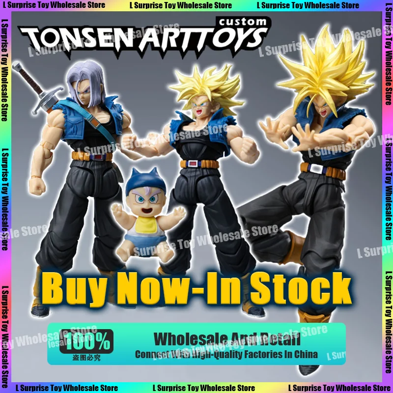 Tonsenarttoys Tonsen Arttoys Dragon Ball Z SHF Trunks Super Saiyan SSJ SSJ2 Custom Heads Accessories Anime Action Figures Toys