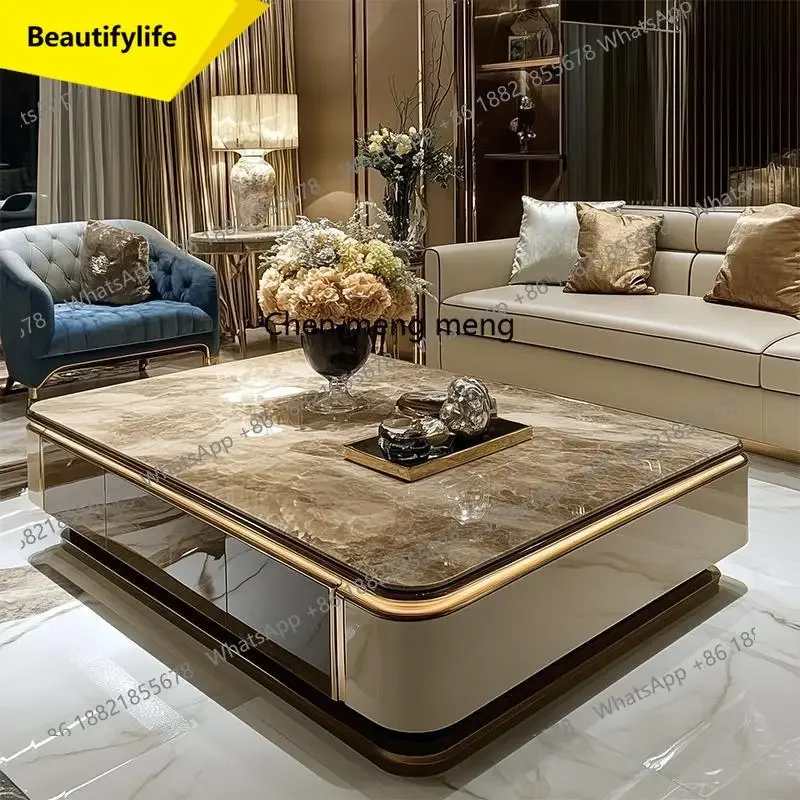 

Q181 Light luxury large coffee table microcrystalline stone modern living room coffee table marble villa home