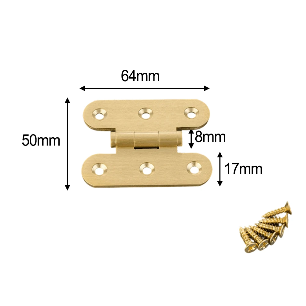 2pcs Surface-Treated Brass Butterfly Hinges for Smooth Operation in Cabinet Door and Wooden Window Installations