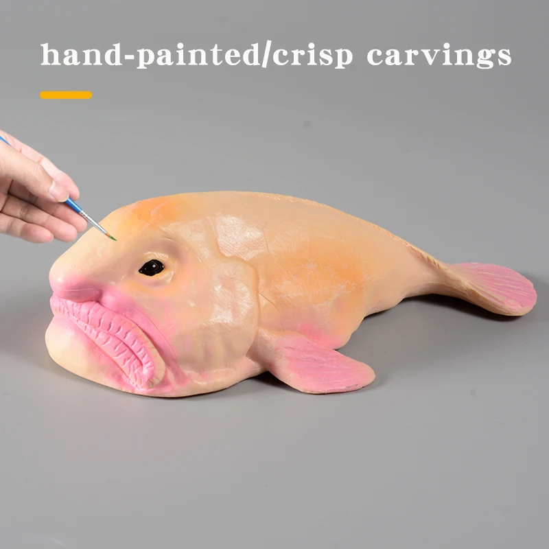 โมเดลปลาบล็อบฟิชจากทะเลน้ำลึกของออสเตรเลีย (Psychrolutes marcisus) ของเล่นแอคชั่นฟิกเกอร์พีวีซีสำหรับเด็ก ของเล่นเสริมพัฒนาการ รูปแบบสัตว์ทะเล ของขวัญ