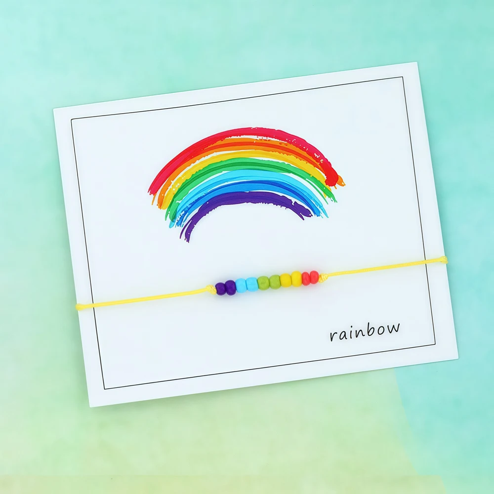 قوس قزح مثلي الجنس فخر سوار قوس قزح الخرز أتمنى سوار قوس قزح فخر الحد الأدنى مجوهرات النساء الرجال مثلي الجنس مثليه الصداقة هدية #4