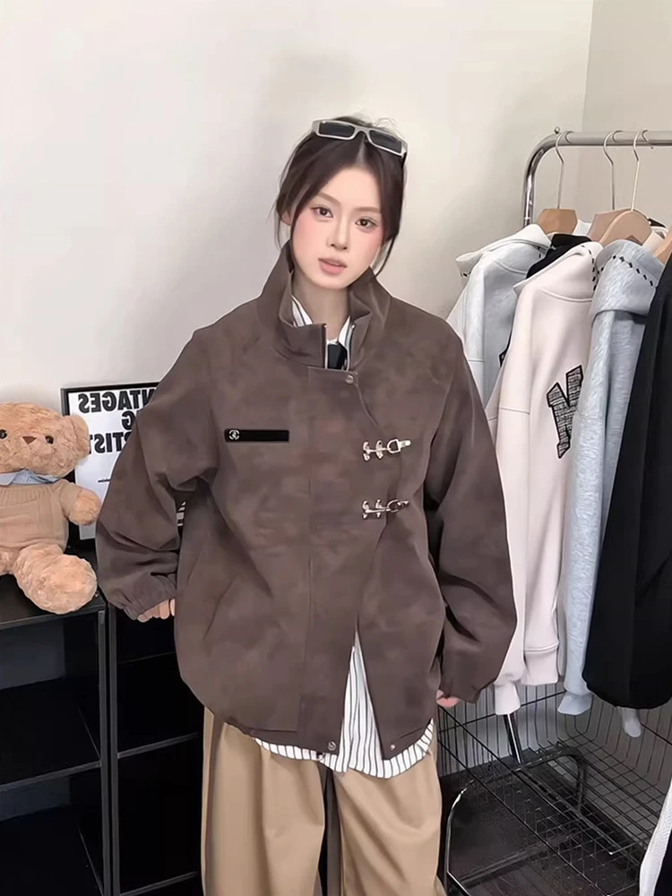 

Мужская осенняя куртка Cé Brown American Dyed Flight Jaet с воротником-стойкой, кожаная рабочая куртка, мотоциклетная куртка, бейсбольная куртка