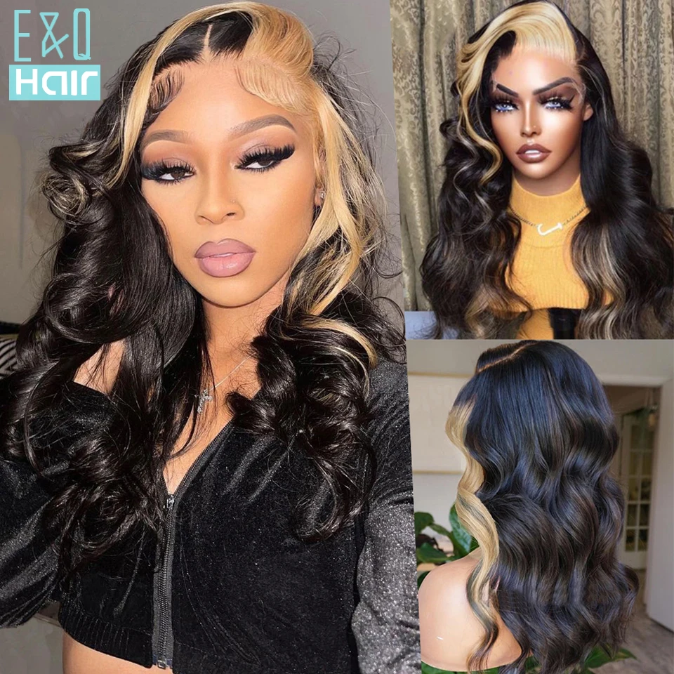 Ombre Honey Blonde 13X4 HD Lace Front Curly Wigs Human Hair Colored Frontal Wig Body Wave Brazilian Remy On Sale Pre Plucked