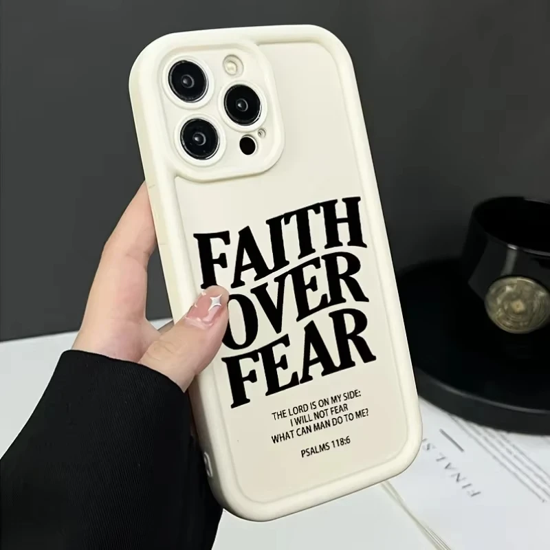 الإيمان أكثر من الخوف جراب هاتف مريح لسامسونج غالاكسي S25 S24 S23 S22 S21 الترا زائد S20 FE A55 A54 A35 A15 غطاء سيليكون