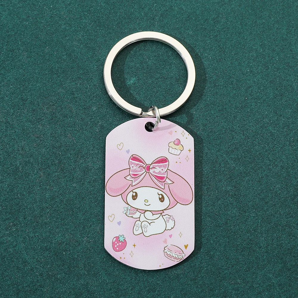 Sanrio Kuromi breloki akcja figurki Anime Cinnamoroll torebka damska wisiorek akcesoria do plecaków brelok ze stali nierdzewnej prezent