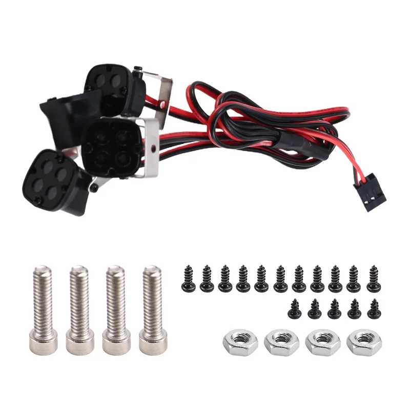X18A-4LED ライトスポットライト軸 SCX10 III TRX-4 TRX-6 1/10 RC クローラー車のトラックの装飾部品