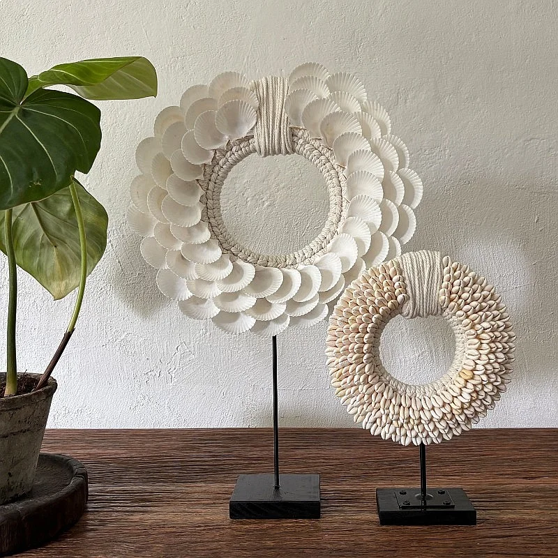 Natural Shell Display Shelf Handmade Jewelry Necklace Stand Wall Mounted Home Decor Organizer