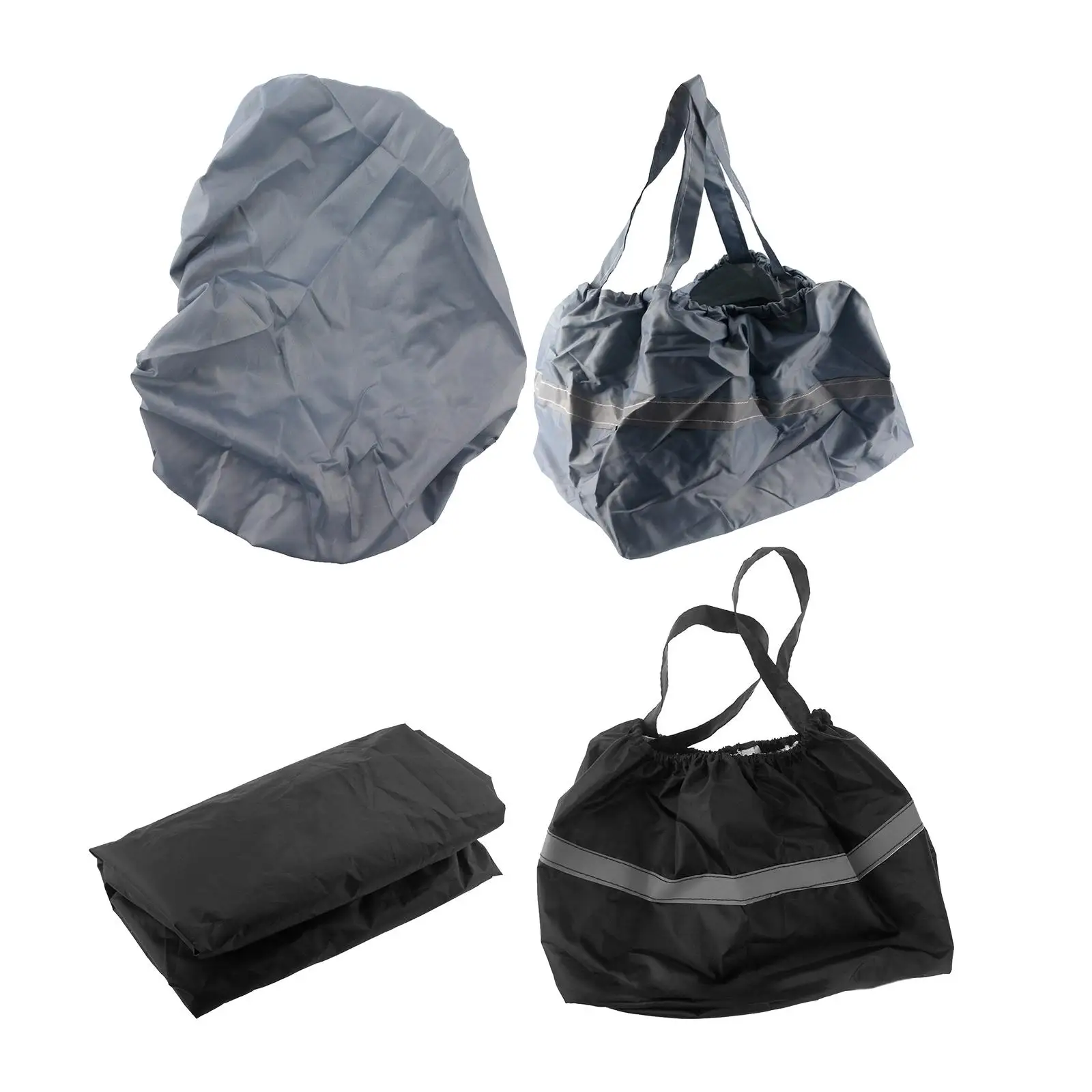 Mobility Scooter Front Basket Liner & Cover with Reflective Strip Sunproof Waterproof Privacy Shopping Bag with Handles